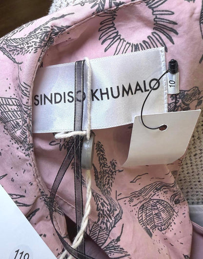 Sindiso Khumalo Net Sustain Pleated Cotton Dress, size 10 NWT