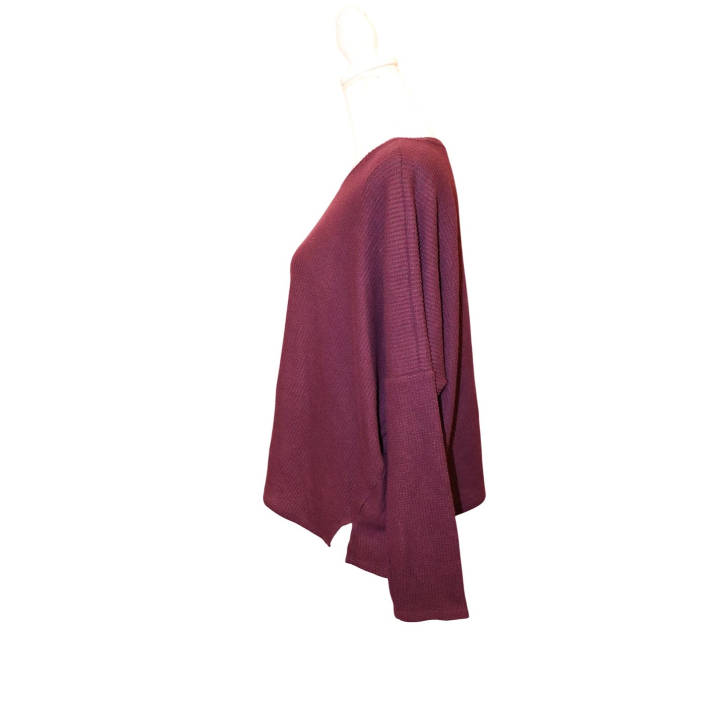 Splendid Burgundy London Lounge Long Sleeve Top, Medium NWT