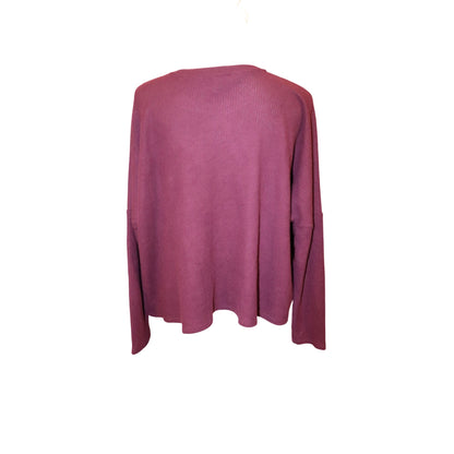 Splendid Burgundy London Lounge Long Sleeve Top, Medium NWT