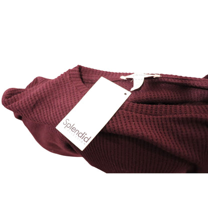Splendid Burgundy London Lounge Long Sleeve Top, Medium NWT