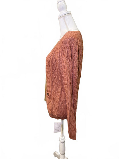 For Love & Lemons Colorblock Cable Knit Cardigan, Size Small NWT