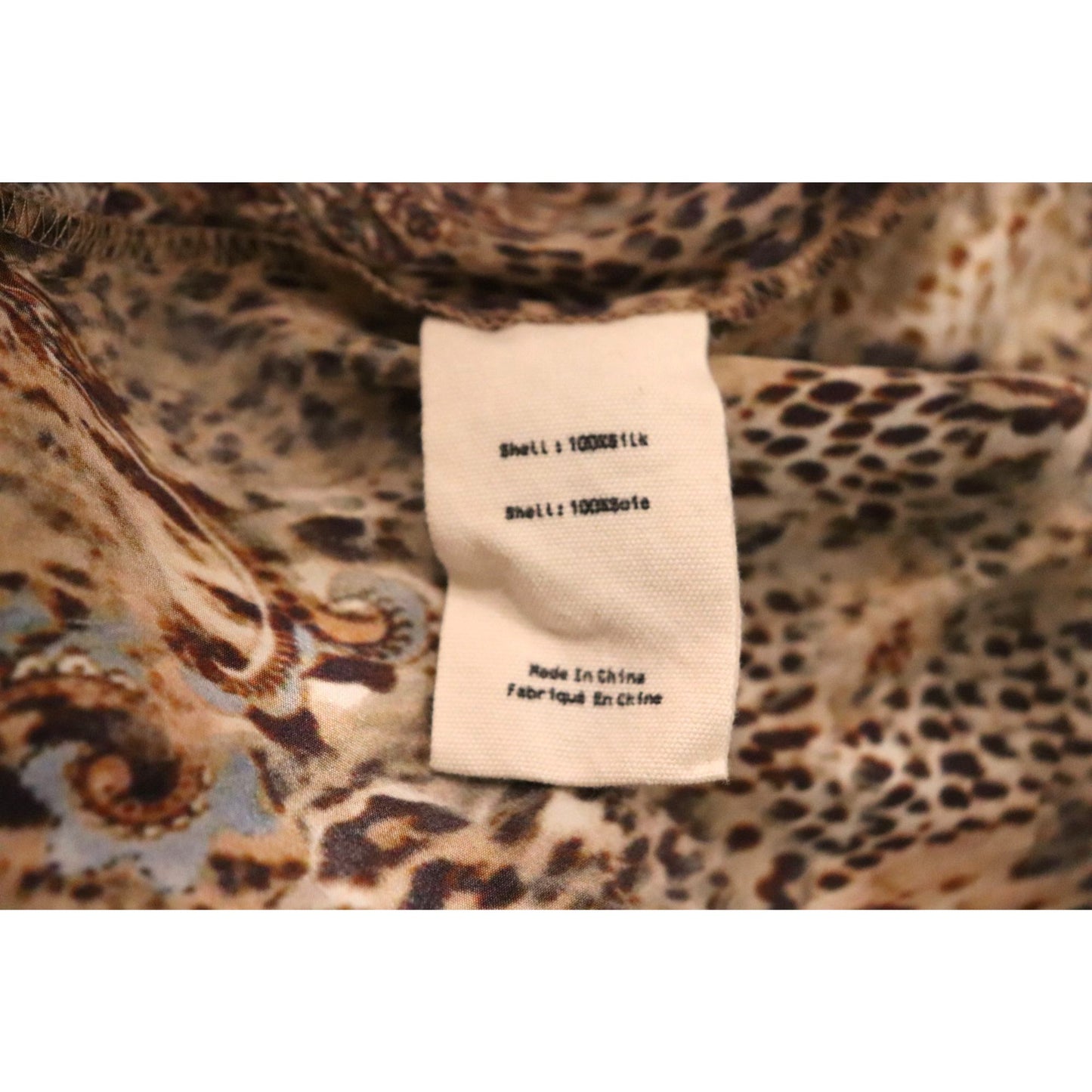 L'Agence Valencia Leopard and Paisley Silk Blouse, Large