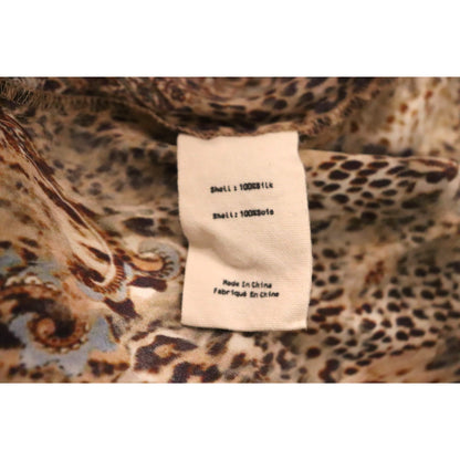 L'Agence Valencia Leopard and Paisley Silk Blouse, Large
