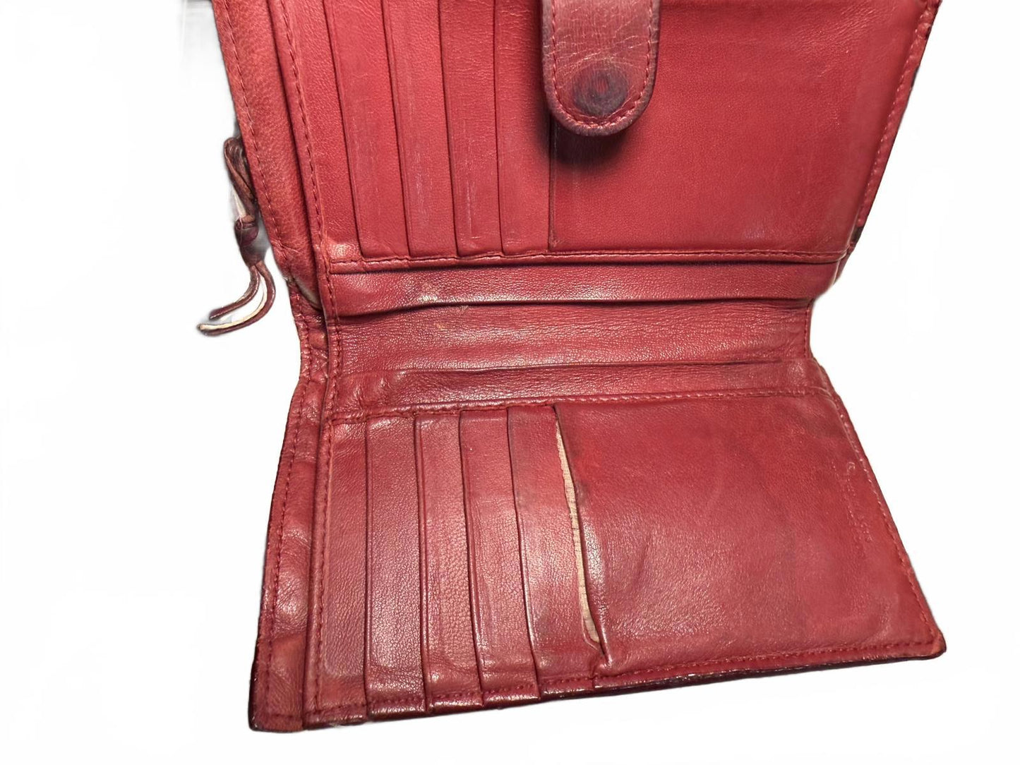 Bottega Veneta Red Woven Leather Wallet