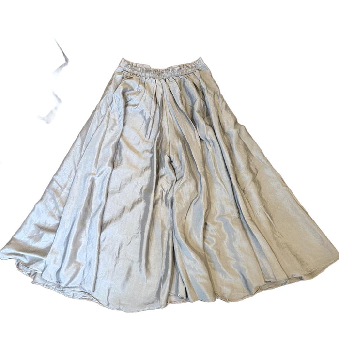 Nazila Couture Wide Leg Dress Pants in Light Gray, Large