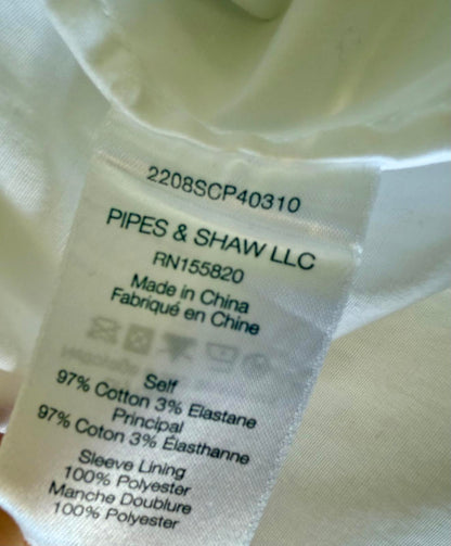 Veronica Beard Off Shoulder White Button-Down Blouse Size 14