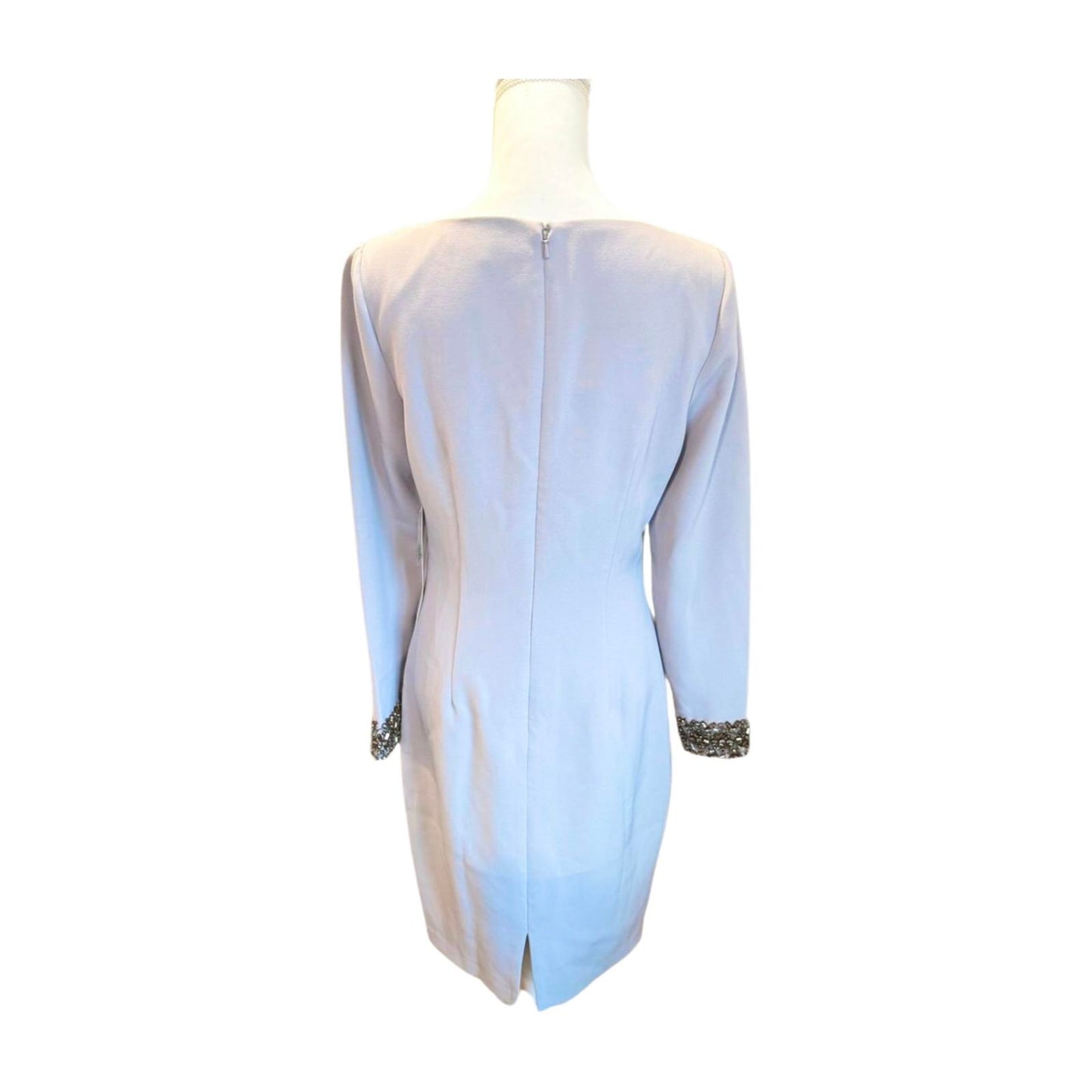 New Badgley Mischka Embellished Cuff Sheath Dress, size 8