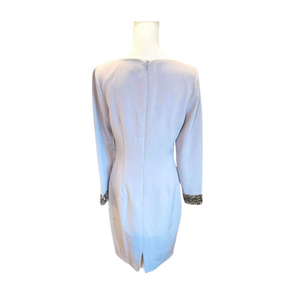 New Badgley Mischka Embellished Cuff Sheath Dress, size 8