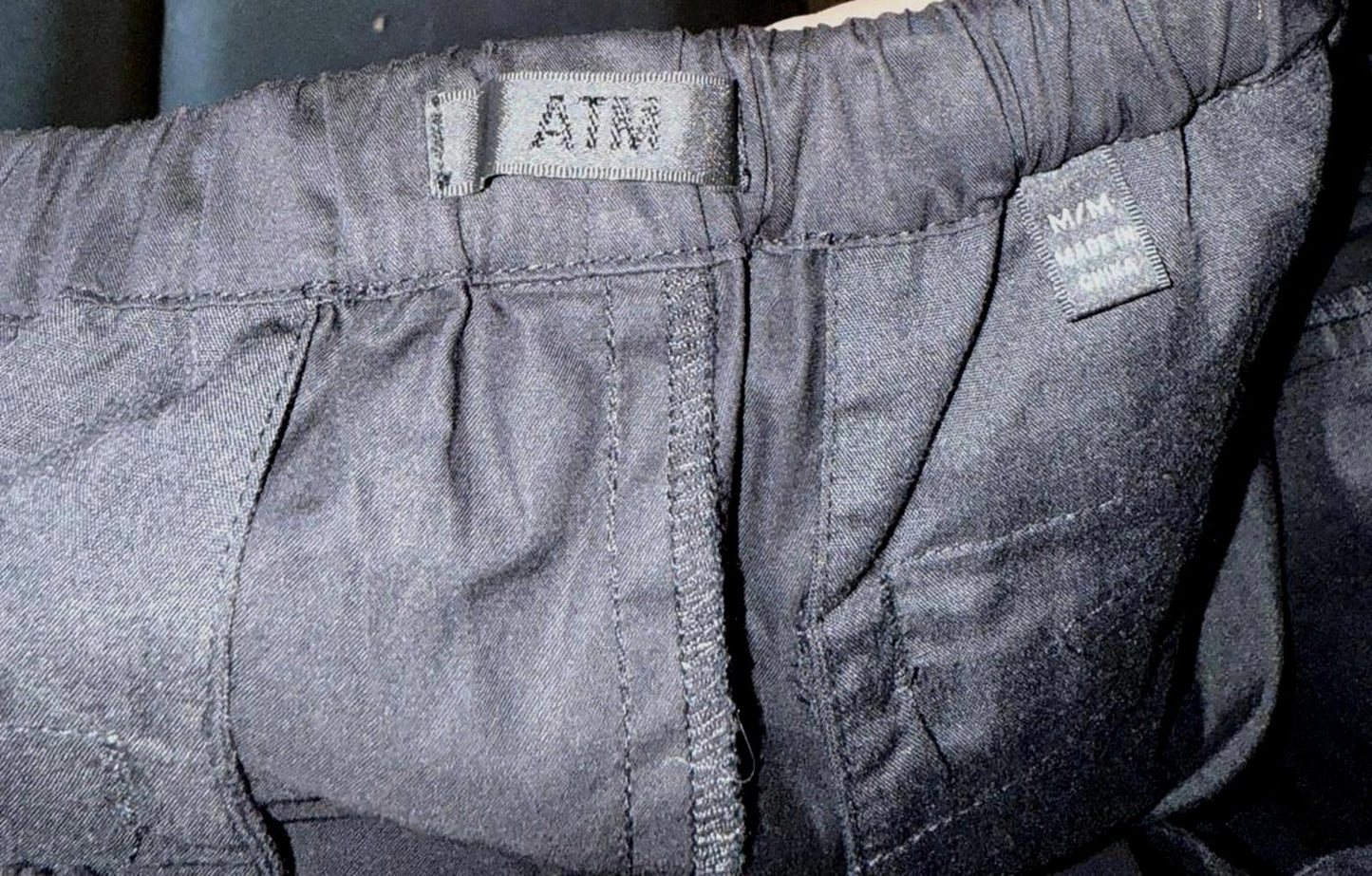 ATM New Black Womens Casual Pants with Drawstring Waist, Medium