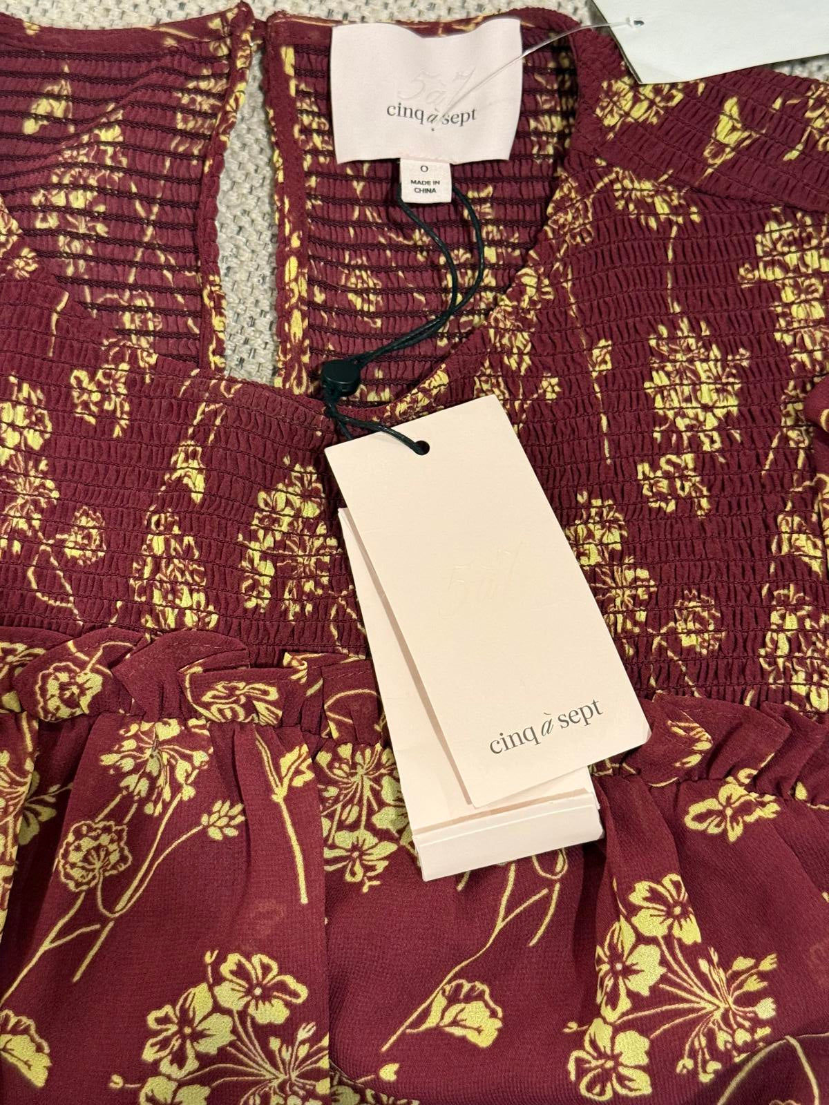 New Cinq à Sept Zora Floral Mini Dress, Size 0 (oversized)