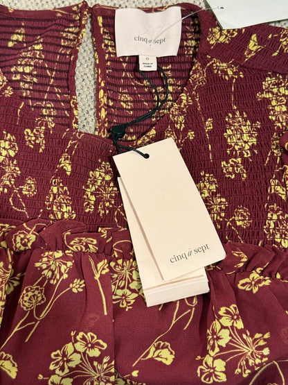 New Cinq à Sept Zora Floral Mini Dress, Size 0 (oversized)