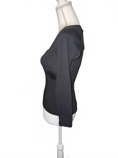 New SKIMS Black Long Sleeve Square Neck Top, Small