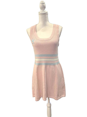 LoveShackFancy Indiana Pink Knit Mini Dress, Large NWT