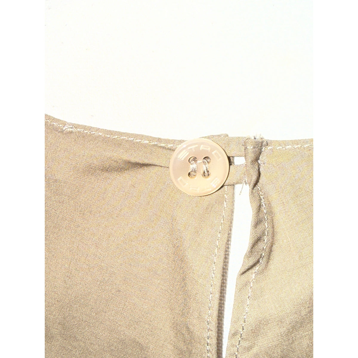 Etro Khaki and Olive Colorblock Cotton-Blend Peplum Top, Size 42