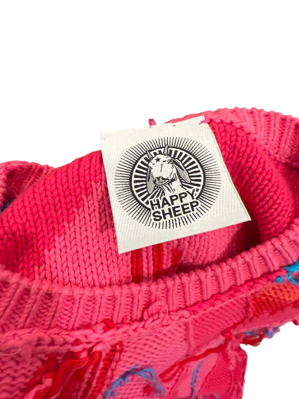 Happy Sheep Hot Pink Fringe Sweater, Size XS