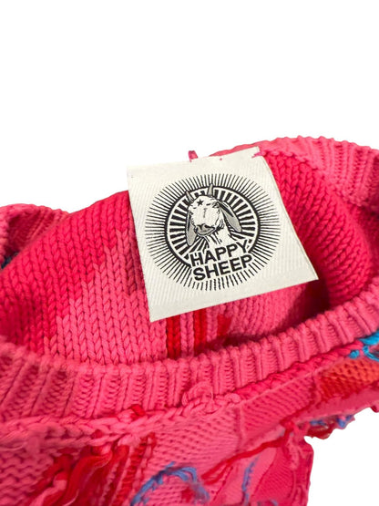 Happy Sheep Hot Pink Fringe Sweater, Size XS