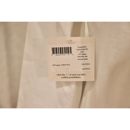 Kate Spade Broome Street 3/4 Sleeve Everyday Tee Fresh White Size S