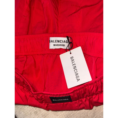 Balenciaga Wardrobe Red Elastic Waist Shorts, Size 34/Small NWT