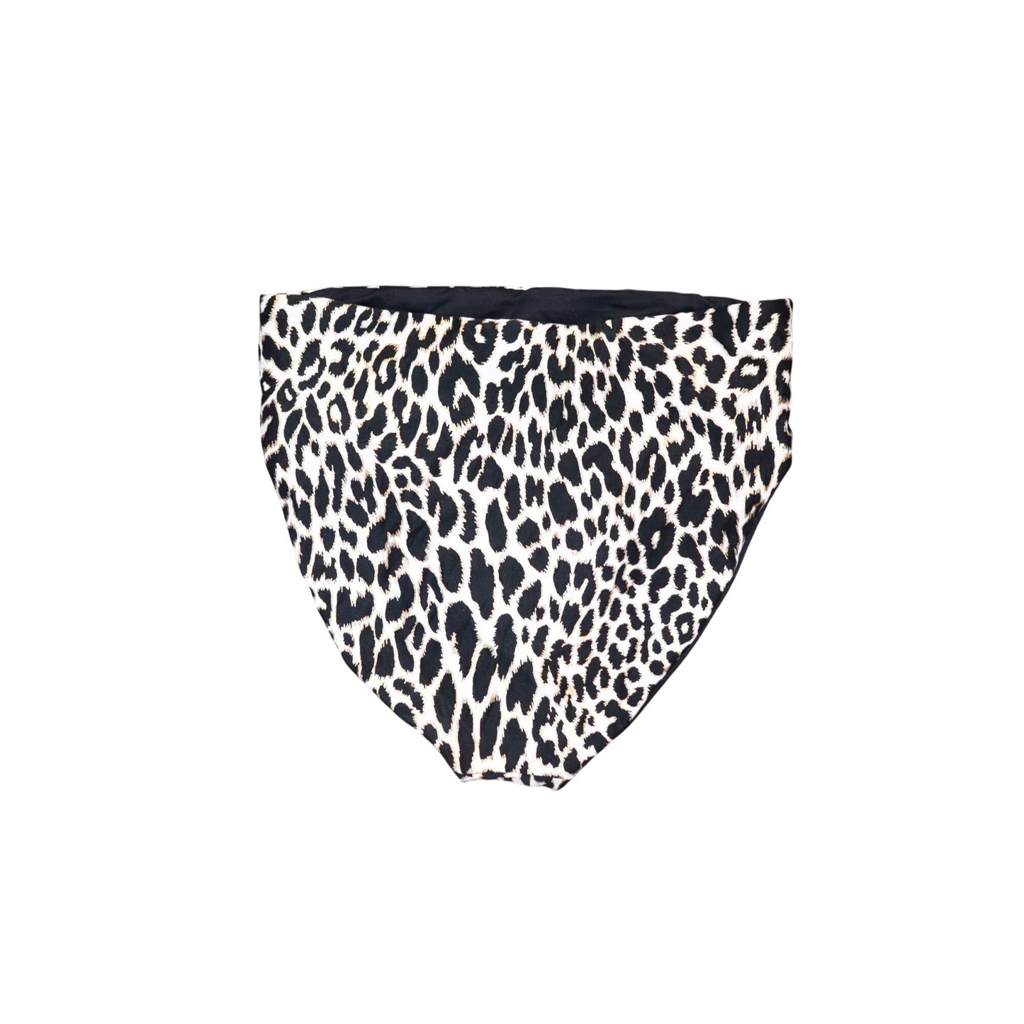 Carmen Marc Valvo Reversible High-Waist Leopard Print Bikini Bottom, Small NWT