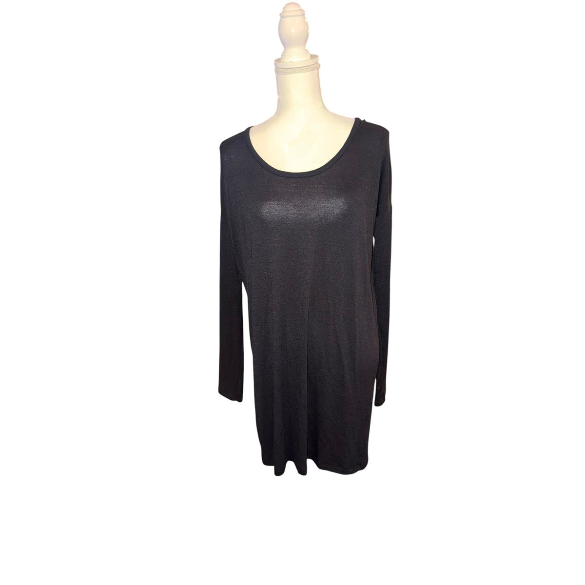 Rag & Bone Black Florence Long Sleeve Dress Open Back Lightweight Rayon Blend S