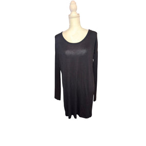 Rag & Bone Black Florence Long Sleeve Dress Open Back Lightweight Rayon Blend S