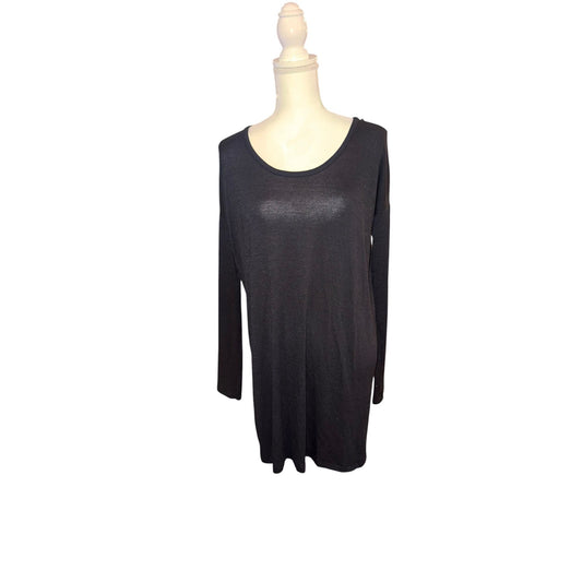 Rag & Bone Black Florence Long Sleeve Dress Open Back Lightweight Rayon Blend S