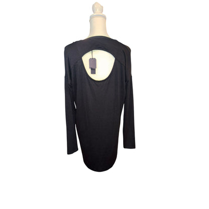 Rag & Bone Black Florence Long Sleeve Dress Open Back Lightweight Rayon Blend S