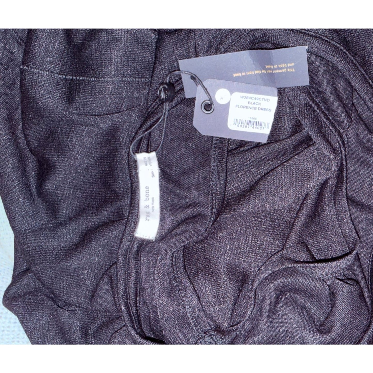 Rag & Bone Black Florence Long Sleeve Dress Open Back Lightweight Rayon Blend S