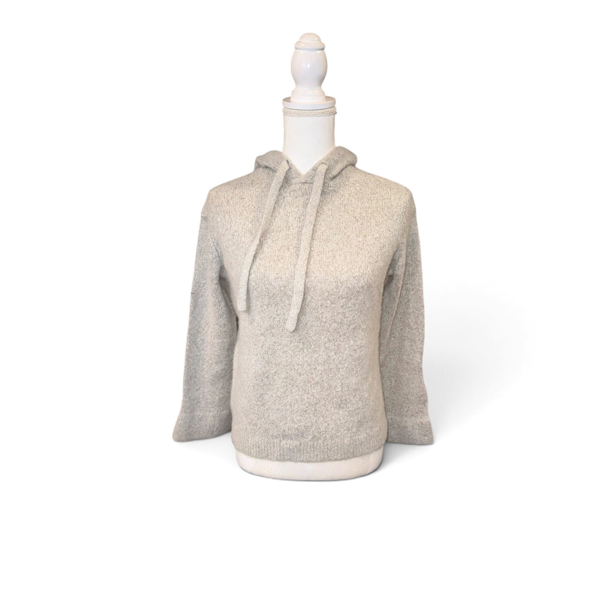 360Cashmere Womens Gray Lightweight Hoodie Sweater 100% Cashmere Size M