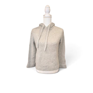 360Cashmere Womens Gray Lightweight Hoodie Sweater 100% Cashmere Size M