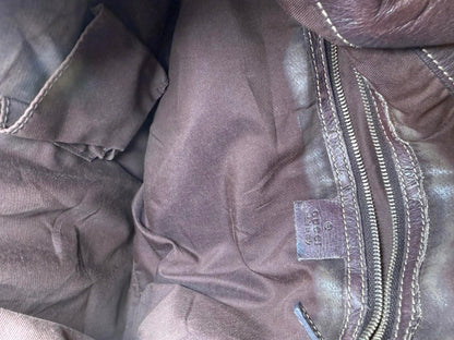 Gucci Vintage Indy Hobo Brown Leather Top Handle Bag