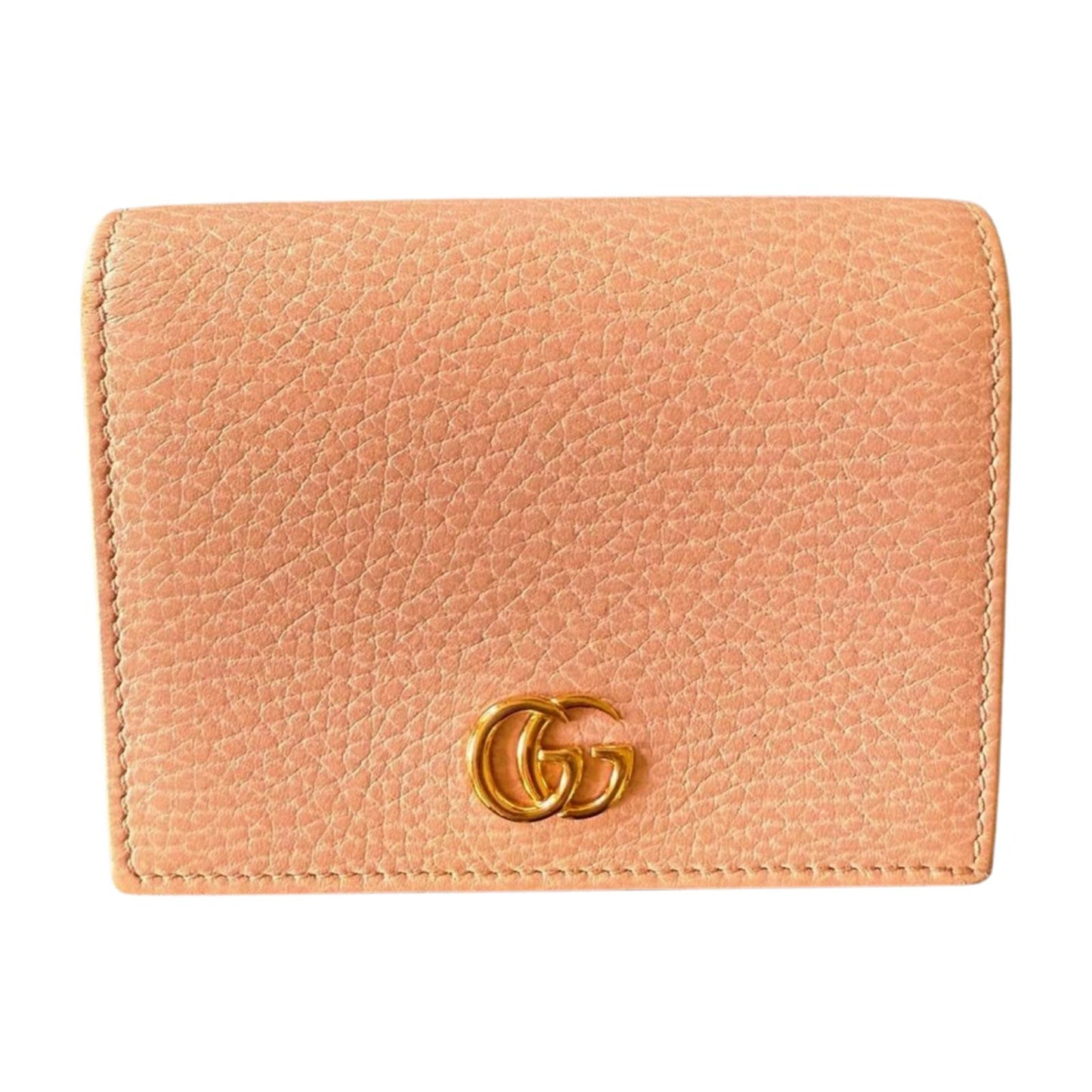 Gucci GG Marmont Pink Pebbled Leather Wallet