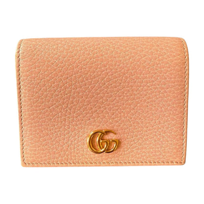 Gucci GG Marmont Pink Pebbled Leather Wallet