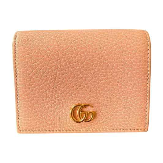 Gucci GG Marmont Pink Pebbled Leather Wallet