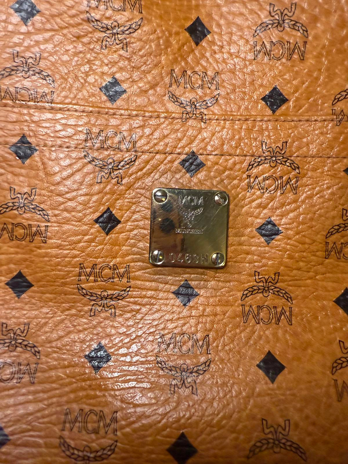 Vintage MCM Cognac Visetos Leather Tote Bag