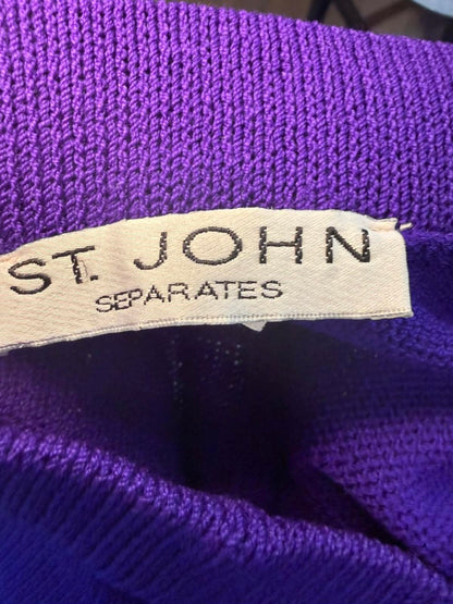 St. John Deep Purple Knit Women's Pants, Size 10
