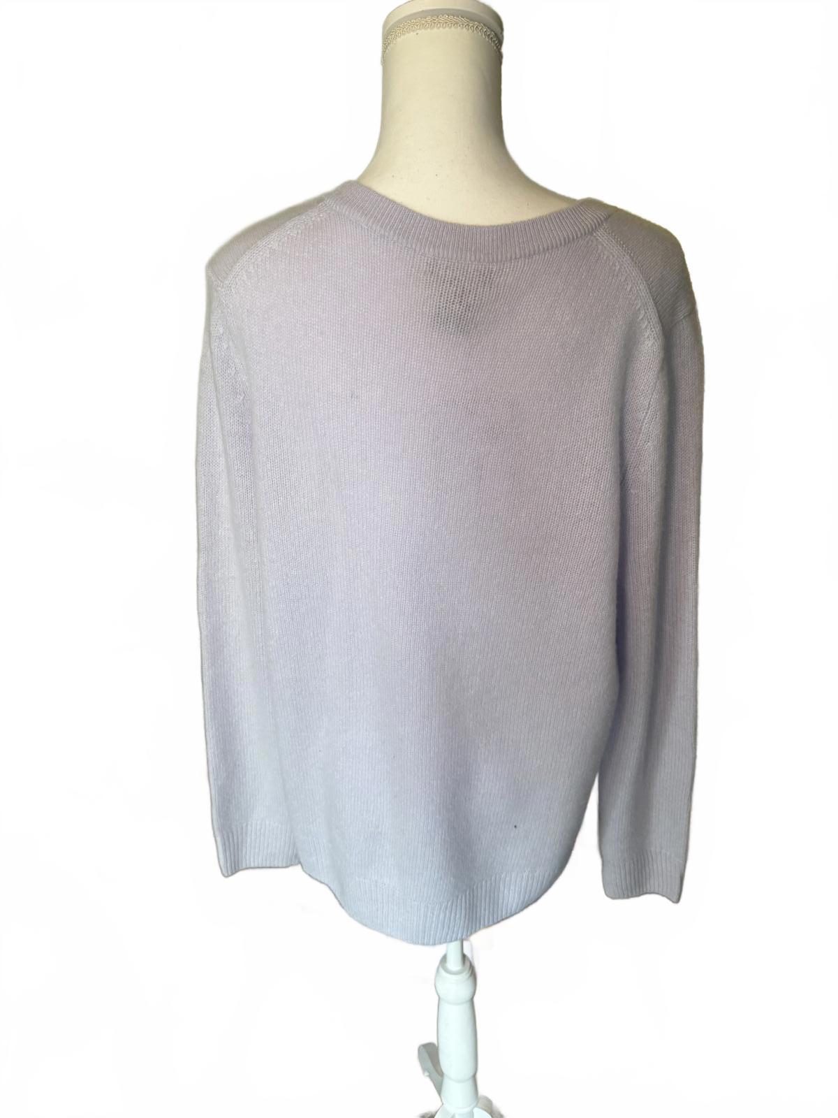 New C by Bloomingdales Cashmere Purple V-Neck Sweater, XXL