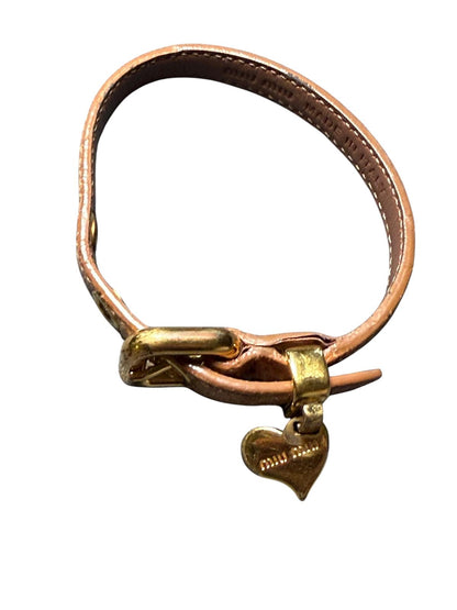 Miu Miu Leather Bracelet with Gold Heart Charm