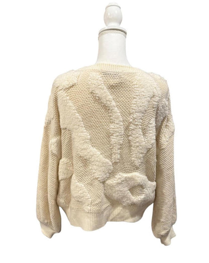 New Aldo Martins Sidley Textured Knit Sweater Ivory, size Large