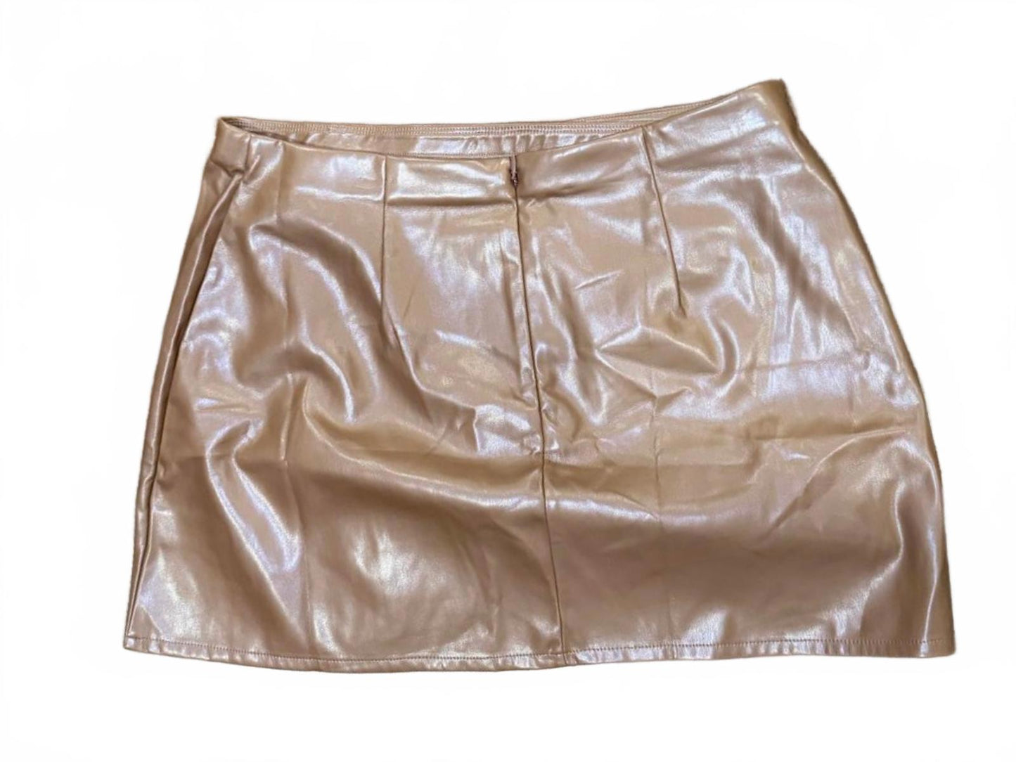 The Drop Faux Leather Mini Skirt, Size Large (NWT)