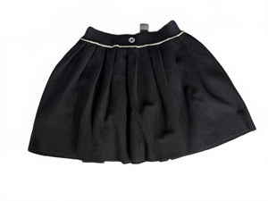 Maje New Black Pleated Mini Skirt with Decorative Waistband, Size 36/Small