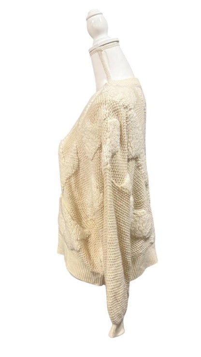 New Aldo Martins Sidley Textured Knit Sweater Ivory, size Large