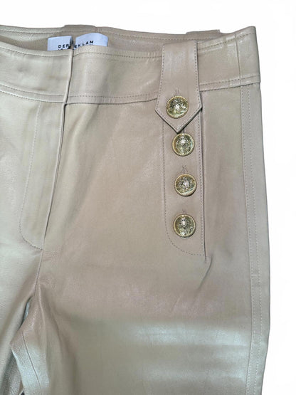 New Derek Lam 10 Crosby Women's Beige Leather Pants, Size 8