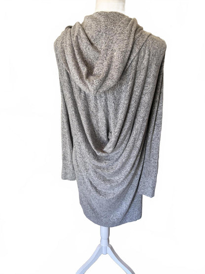 Athleta Gray Hooded Open Front Cardigan Sweater, XS