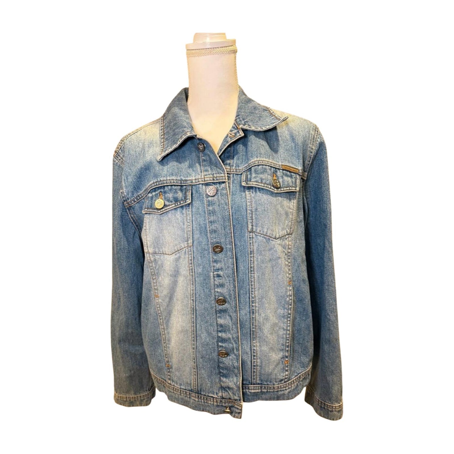 Vintage 1990s Calvin Klein Faded Denim Jacket, XL
