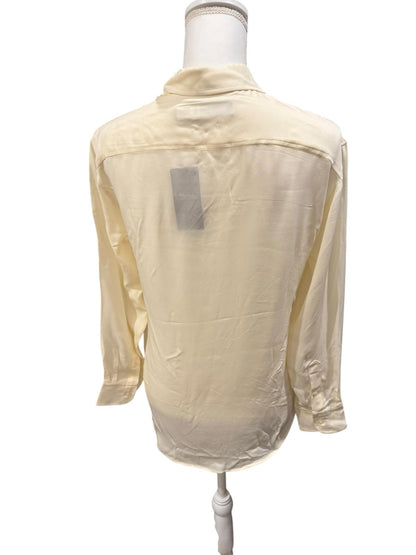 New Lauren Ralph Lauren 100% Silk Blouse in Winter Cream, Size XS