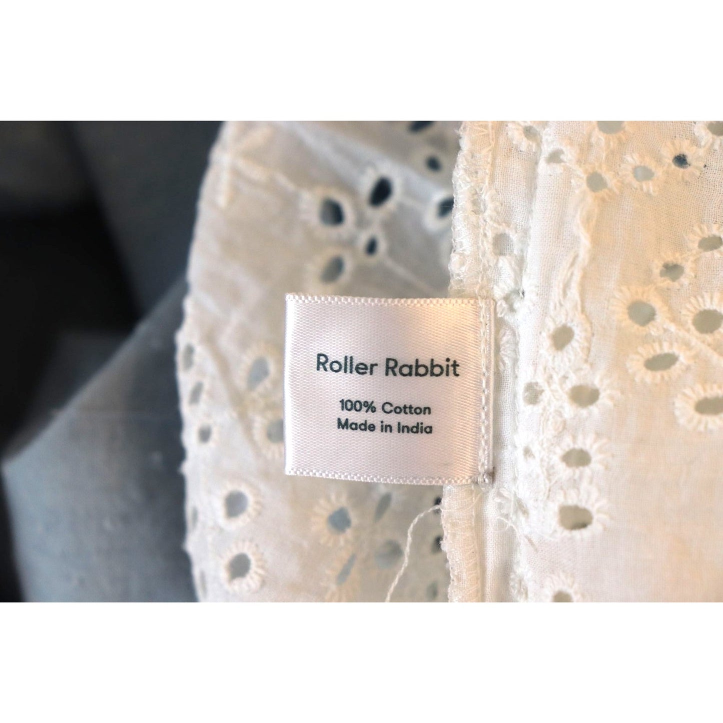 Roller Rabbit Aster Magda Top Blue & White Eyelet Ruffle Blouse, Medium NWT