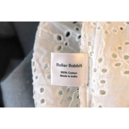 Roller Rabbit Aster Magda Top Blue & White Eyelet Ruffle Blouse, Medium NWT