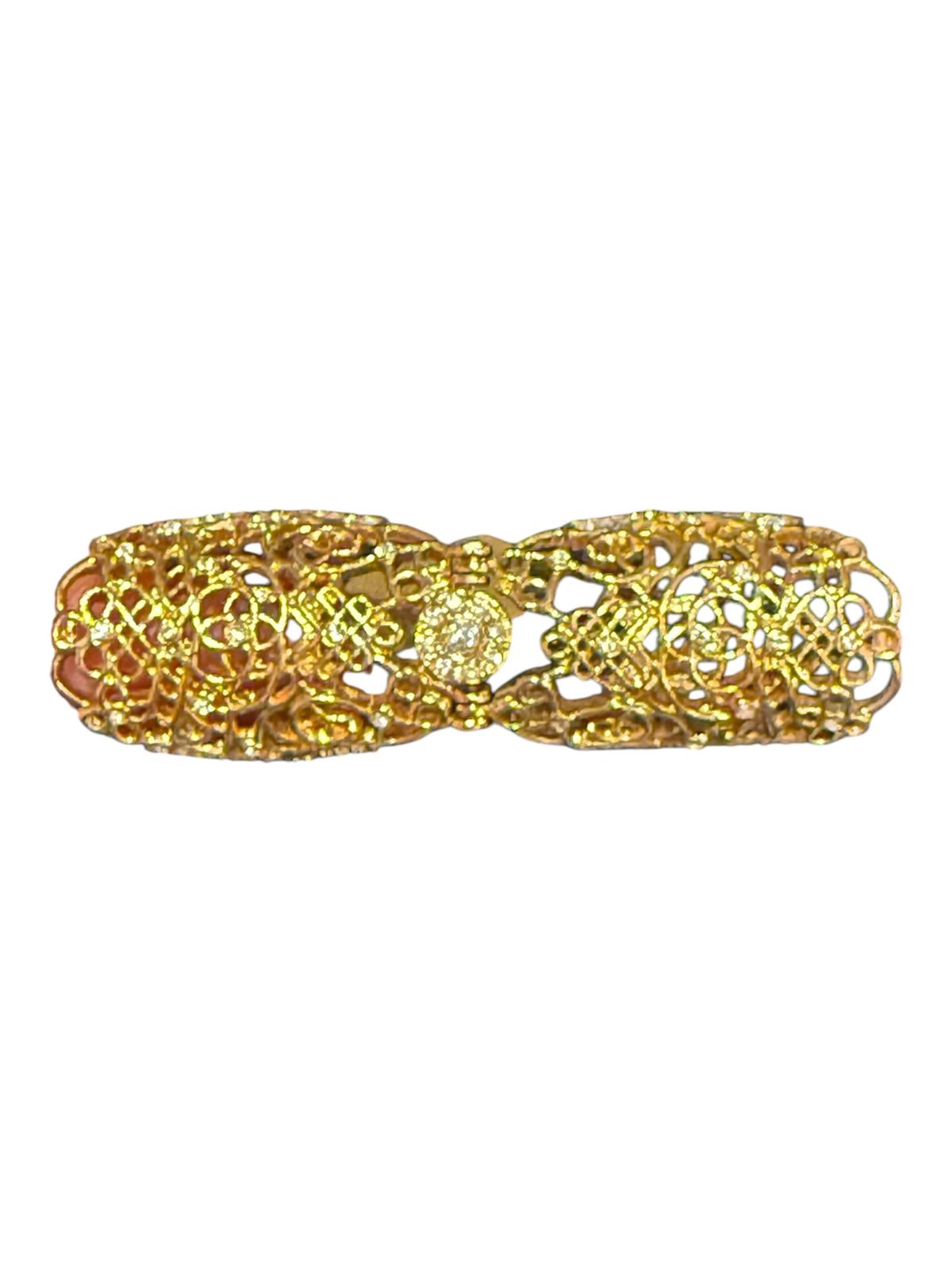 Intricate Gold Plated Filigree adjustable ring