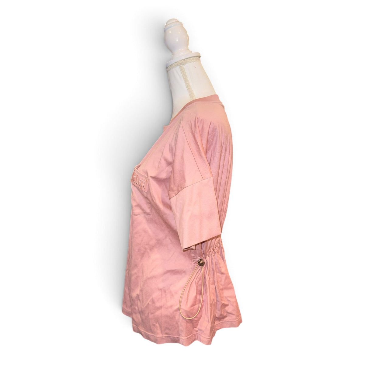 Moncler Dusty Pink Cotton Cinched-Back Pocket Top